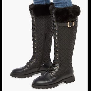 Kalima quilted faux leather boots
